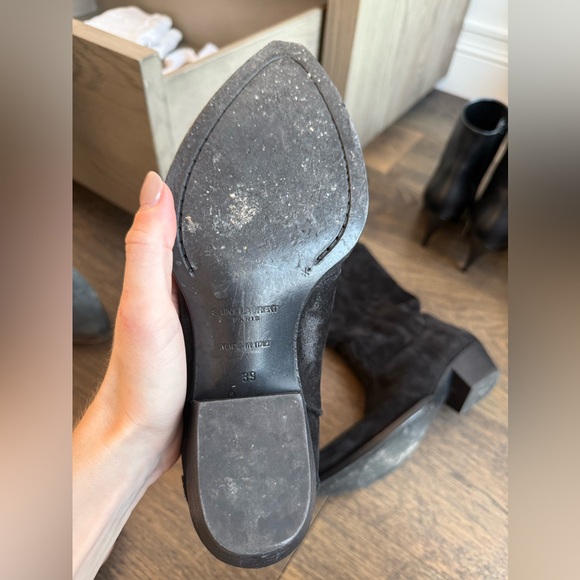 Saint Laurent black suede western boots - Picture 4 of 9